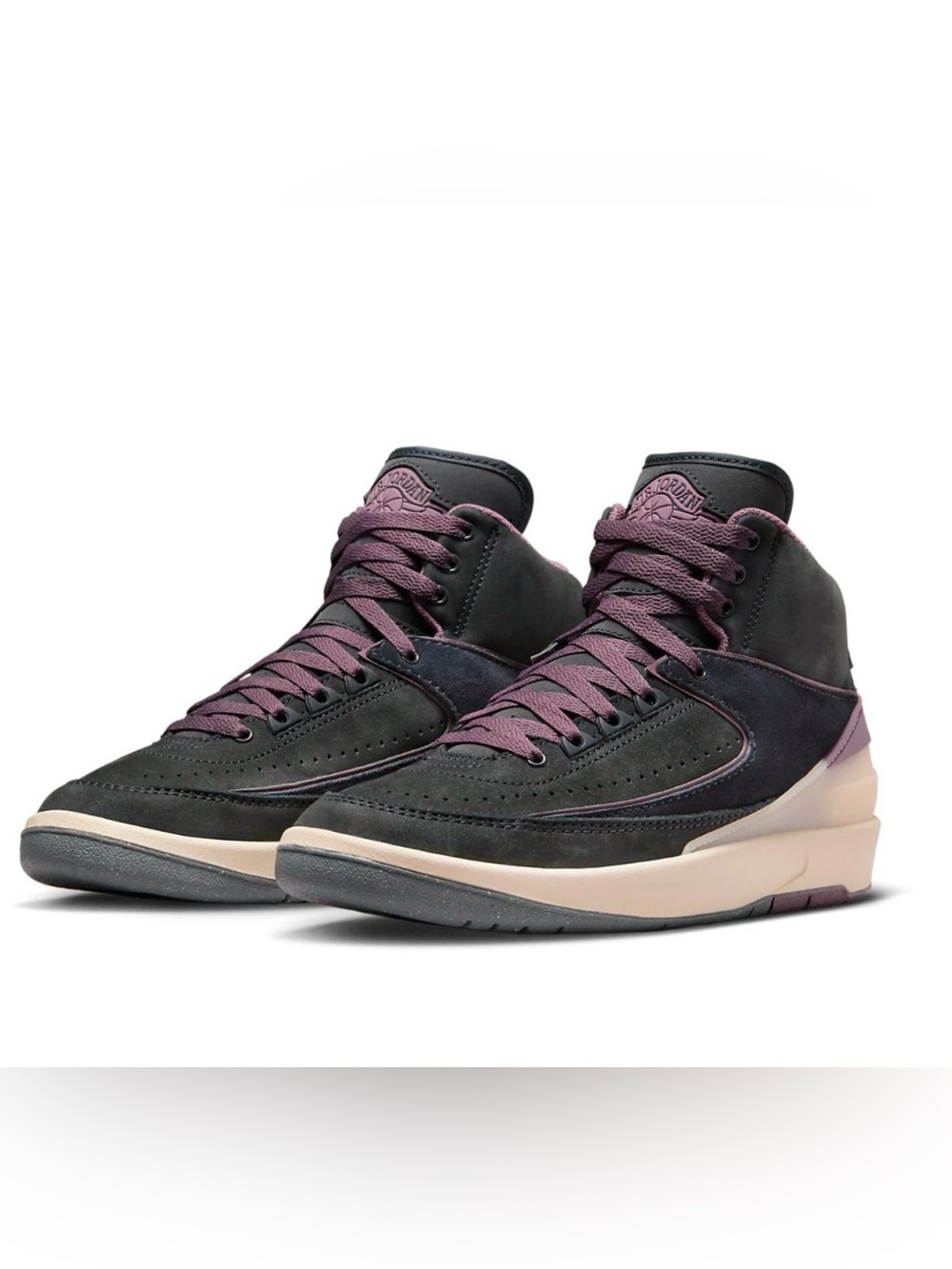 New Jordan High-Top Sneakers in Black and Plum